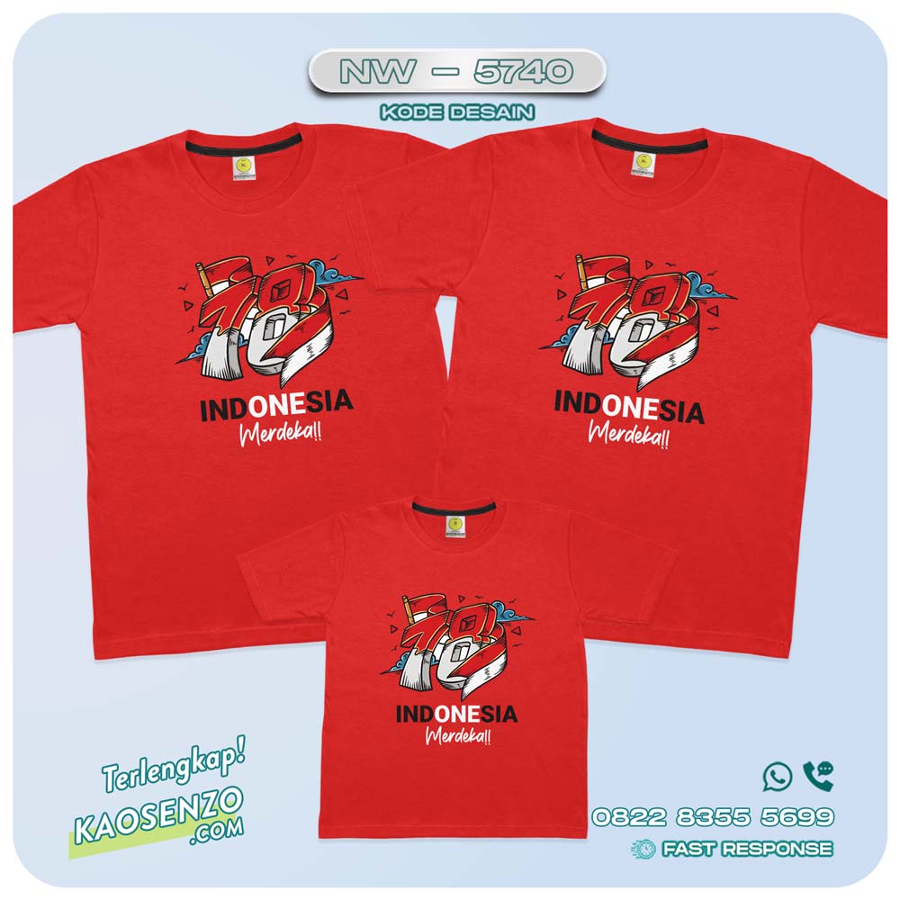 Baju Kaos Couple Keluarga Kemerdekaan | Kaos Family Custom | Kaos Kemerdekaan - NW 5740