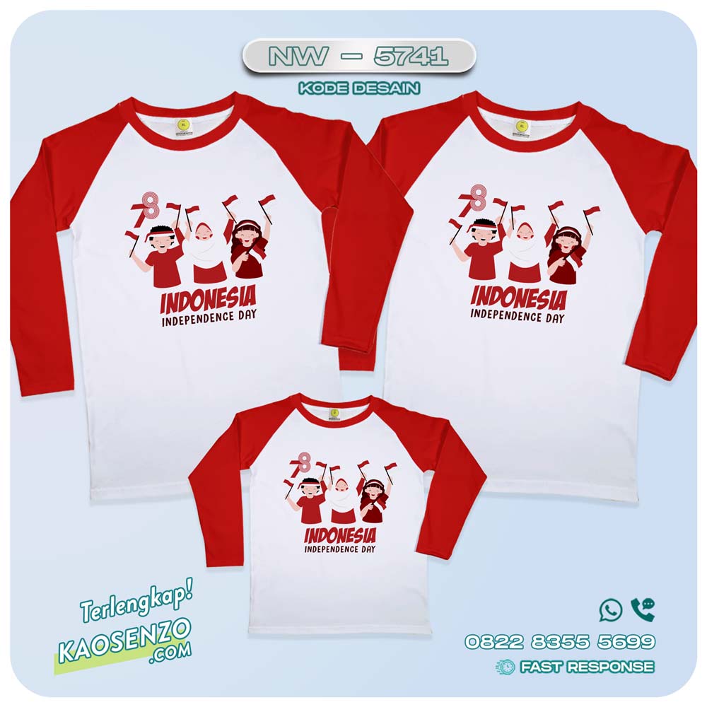 Baju Kaos Couple Keluarga Kemerdekaan | Kaos Family Custom | Kaos Kemerdekaan - NW 5741