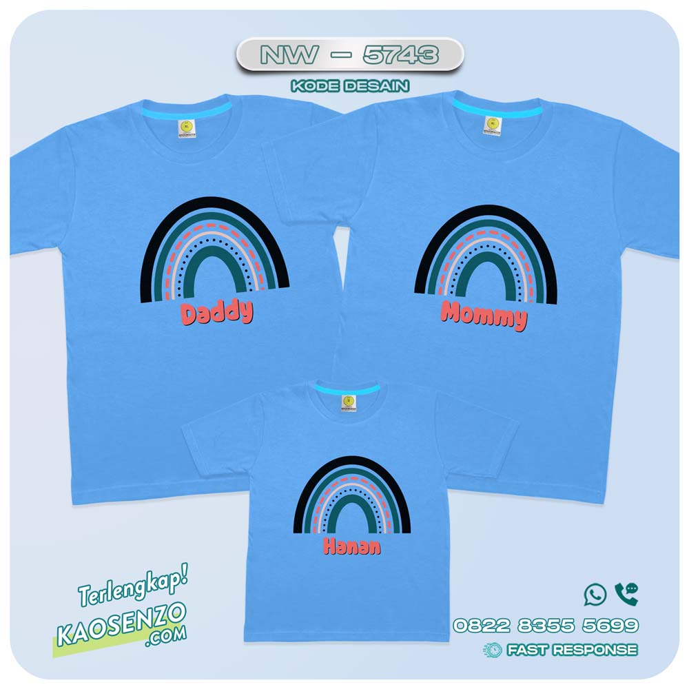 Baju Kaos Couple Keluarga Boho Rainbow | Kaos Family Custom | Kaos Boho Rainbow - NW 5743