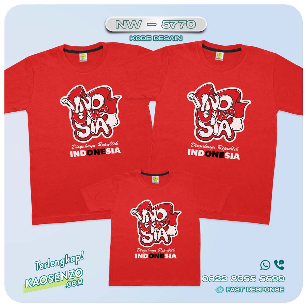 Baju Kaos Couple Keluarga Kemerdekaan | Kaos Family Custom | Kaos Kemerdekaan - NW 5770