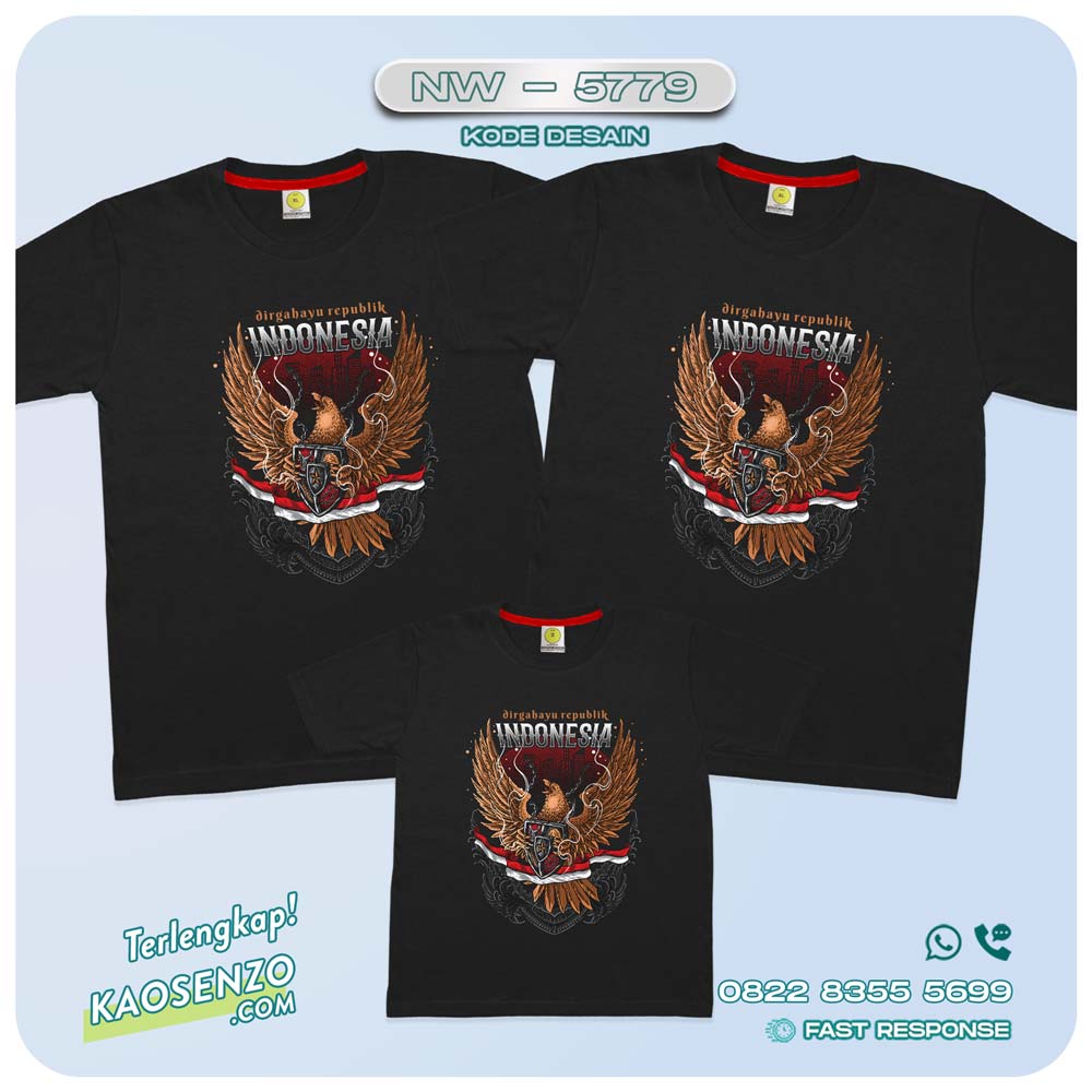 Baju Kaos Couple Keluarga Kemerdekaan | Kaos Family Custom Garuda | Kaos Kemerdekaan - NW 5779