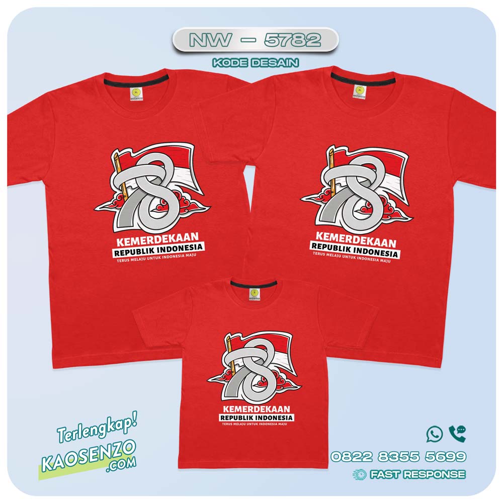 Baju Kaos Couple Keluarga Kemerdekaan | Kaos Family Custom | Kaos Kemerdekaan - NW 5782