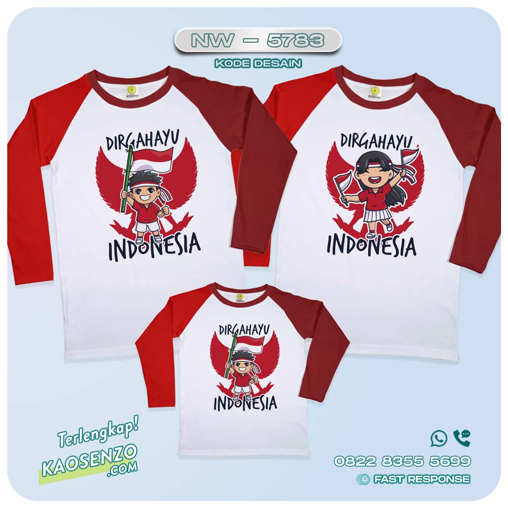 Baju Kaos Couple Keluarga Kemerdekaan | Kaos Family Custom | Kaos Kemerdekaan - NW 5783