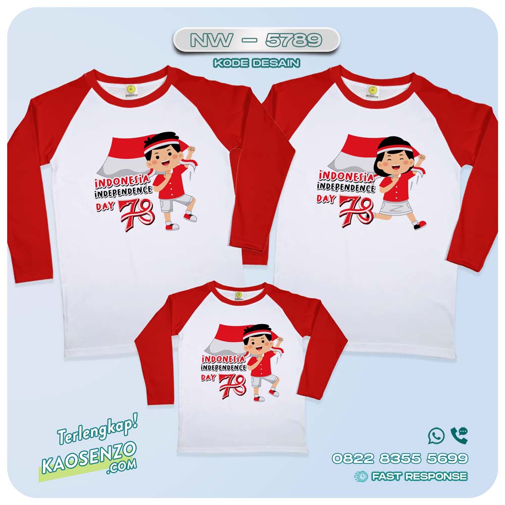 Baju Kaos Couple Keluarga Kemerdekaan | Kaos Family Custom | Kaos Kemerdekaan - NW 5789