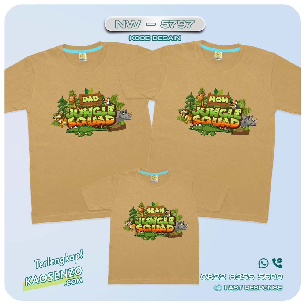 Baju Kaos Couple Keluarga Animal Zoo | Kaos Ultah Anak | Kaos Animal Zoo - NW 5797