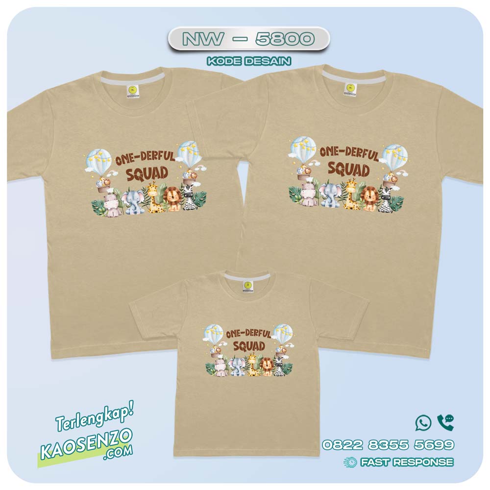 Baju Kaos Couple Keluarga Animal Zoo | Kaos Ultah Anak | Kaos Animal Zoo - NW 5800