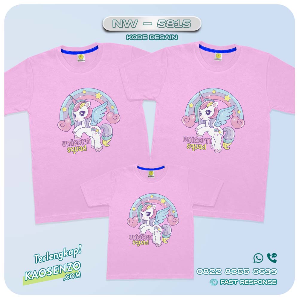 Baju Kaos Couple Keluarga Unicorn | Kaos Ultah Anak | Kaos Family Custom | Kaos Unicorn - NW 5815