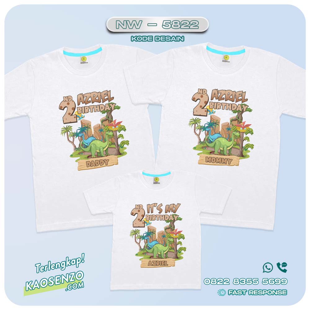 Baju Kaos Couple Keluarga Dinosaurus | Kaos Family Custom | Kaos Dinosaurus - NW 5822