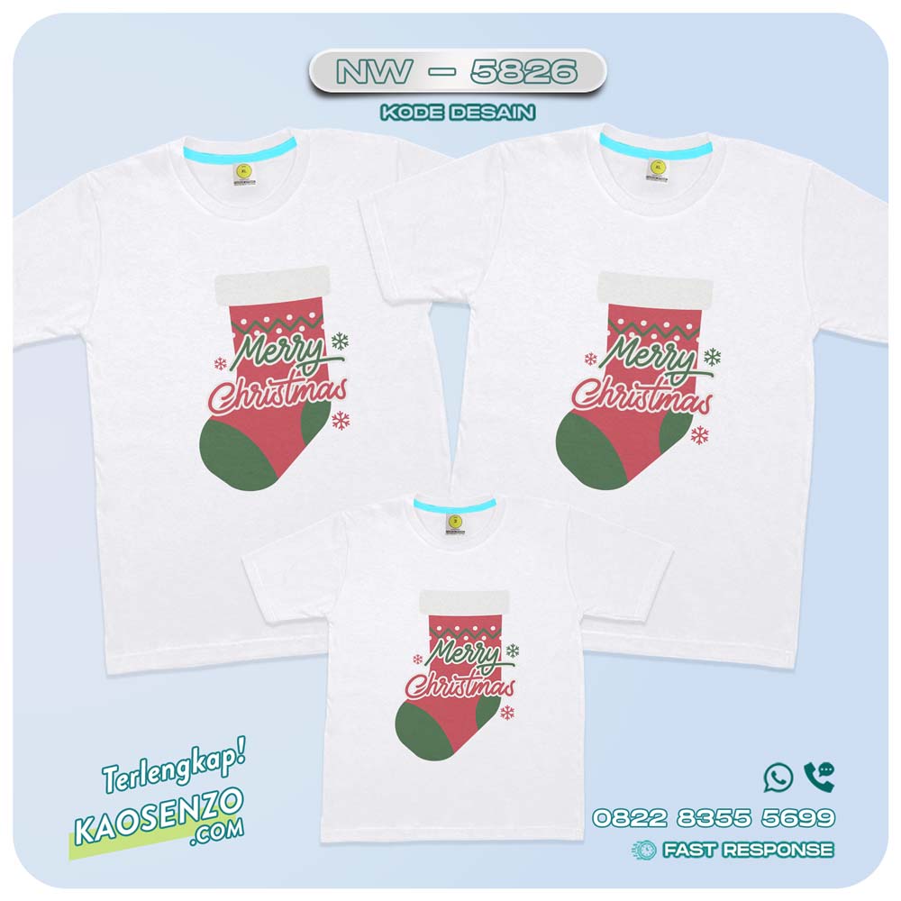 Baju Kaos Couple Keluarga Natal | Kaos Family Custom Christmas | Kaos Natal - NW 5826