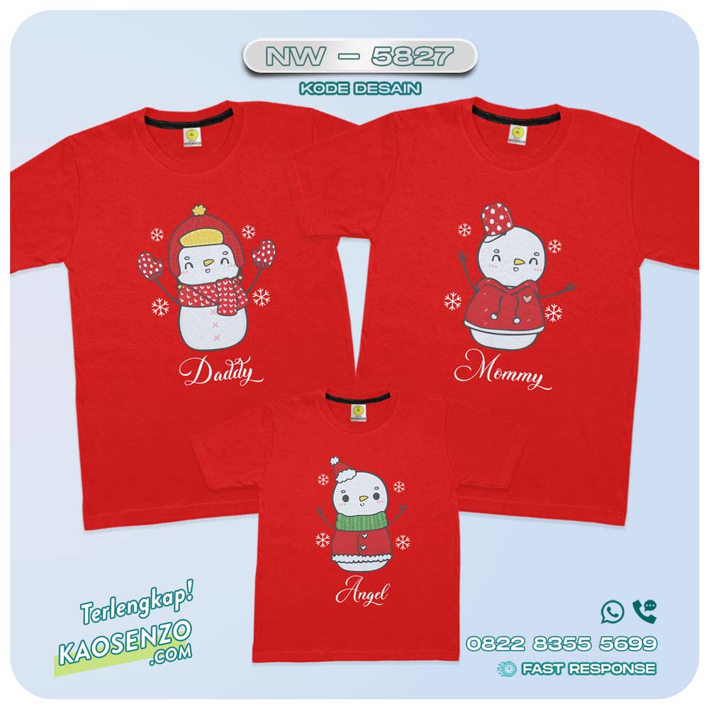 Baju Kaos Couple Keluarga Natal | Kaos Family Custom Christmas | Kaos Natal - NW 5827