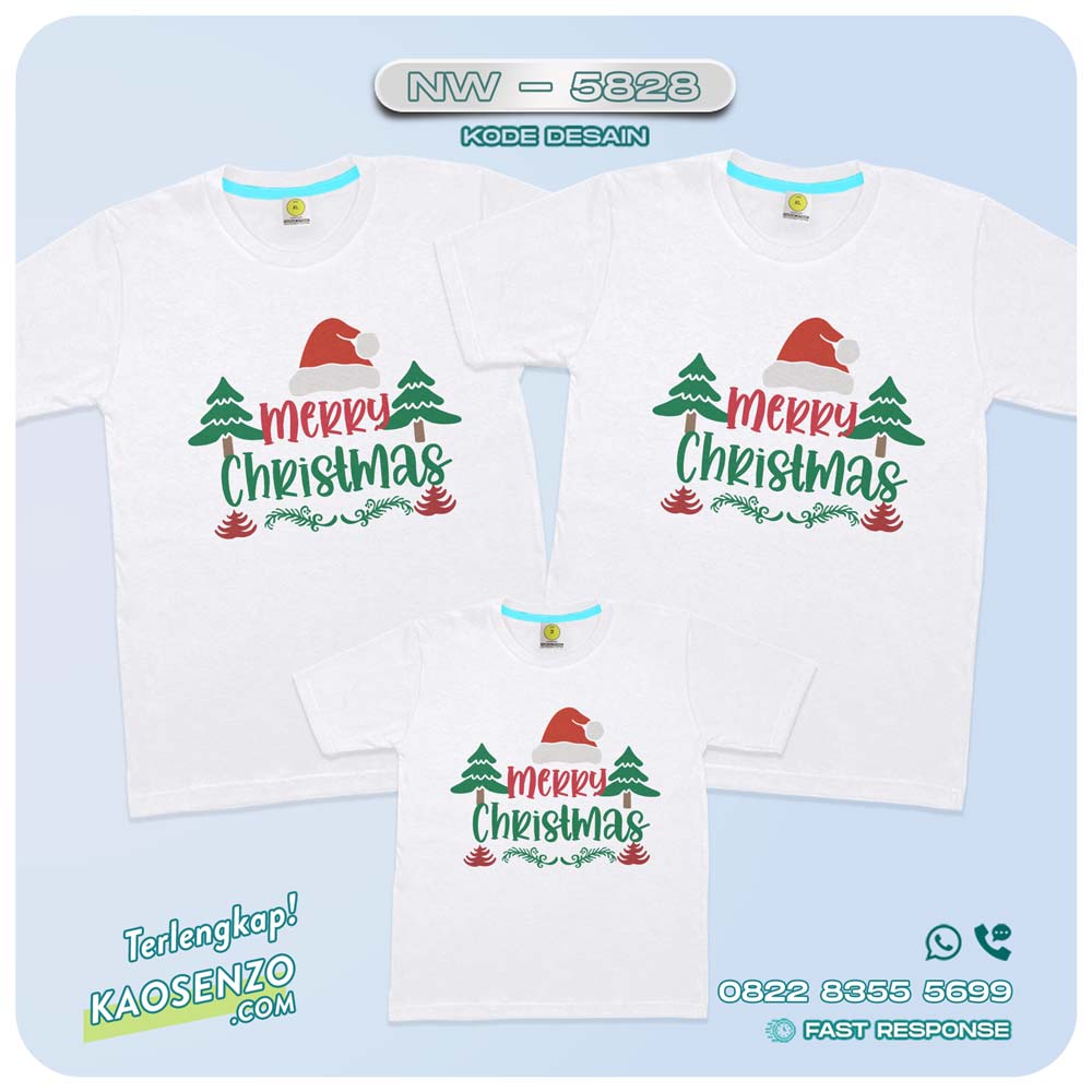 Baju Kaos Couple Keluarga Natal | Kaos Family Custom Christmas | Kaos Natal - NW 5828