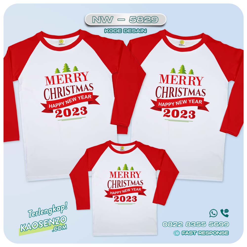 Baju Kaos Couple Keluarga Natal | Kaos Family Custom Christmas | Kaos Natal - NW 5829