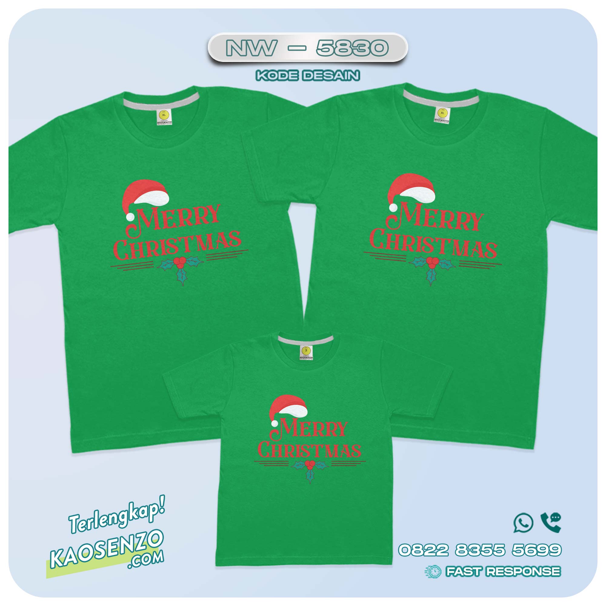 Baju Kaos Couple Keluarga Natal | Kaos Family Custom Christmas | Kaos Natal - NW 5830