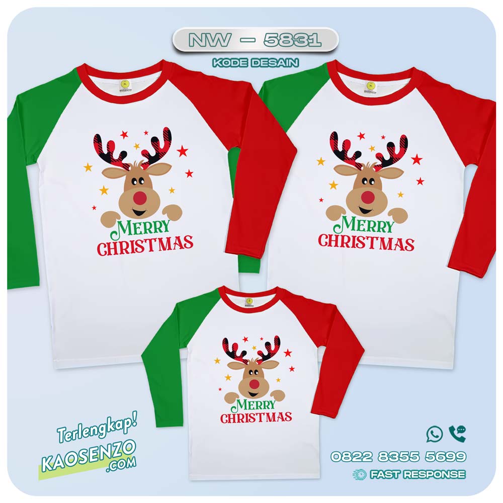 Baju Kaos Couple Keluarga Natal | Kaos Family Custom Christmas | Kaos Natal - NW 5831