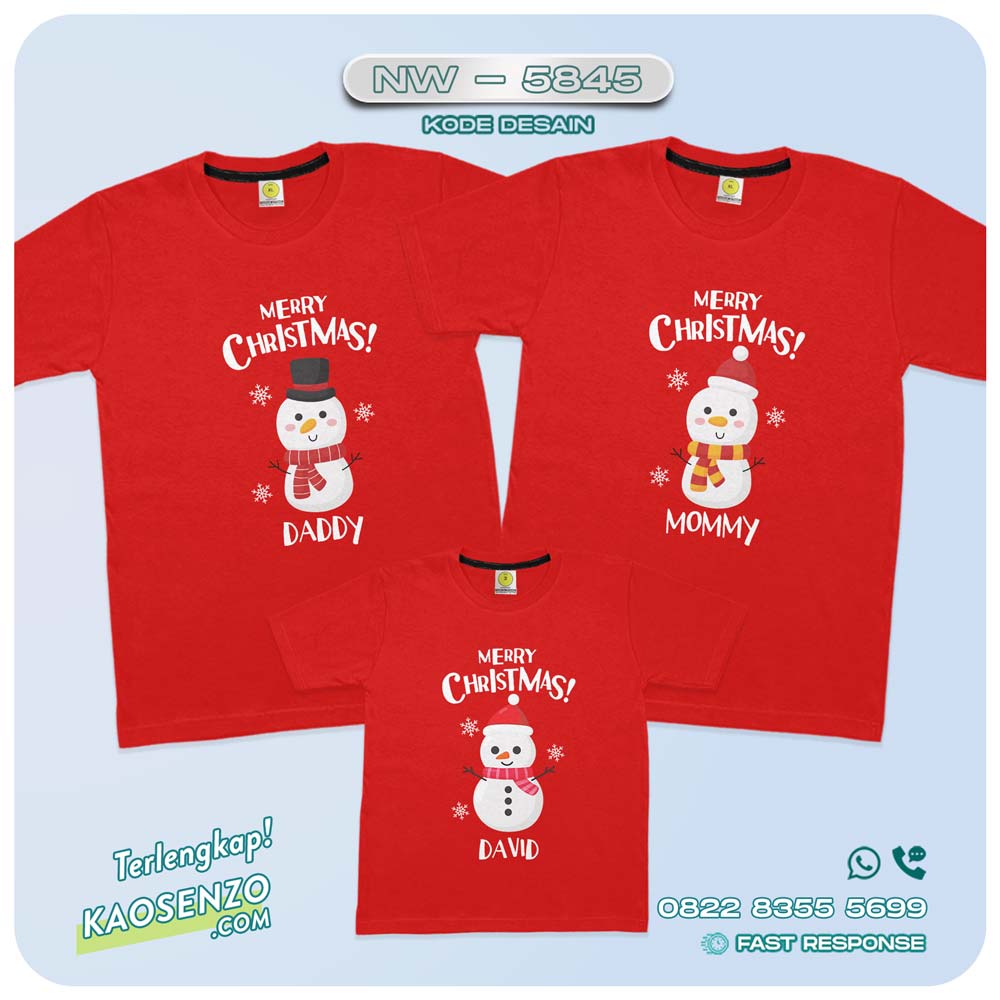 Baju Kaos Couple Keluarga Natal | Kaos Family Custom Christmas | Kaos Natal - NW 5845