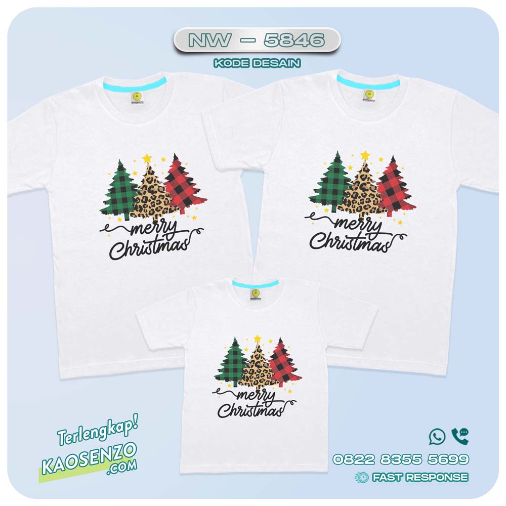 Baju Kaos Couple Keluarga Natal | Kaos Family Custom Christmas | Kaos Natal - NW 5846