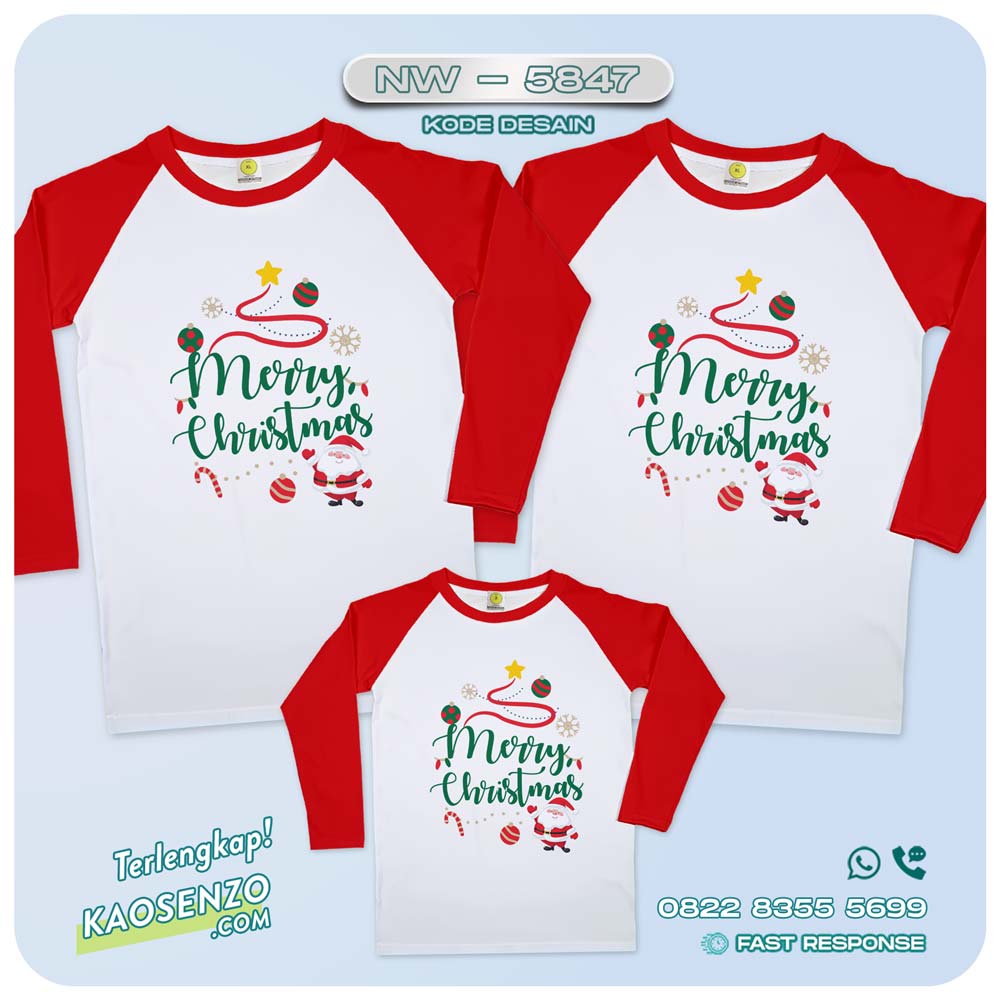 Baju Kaos Couple Keluarga Natal | Kaos Family Custom Christmas | Kaos Natal - NW 5847