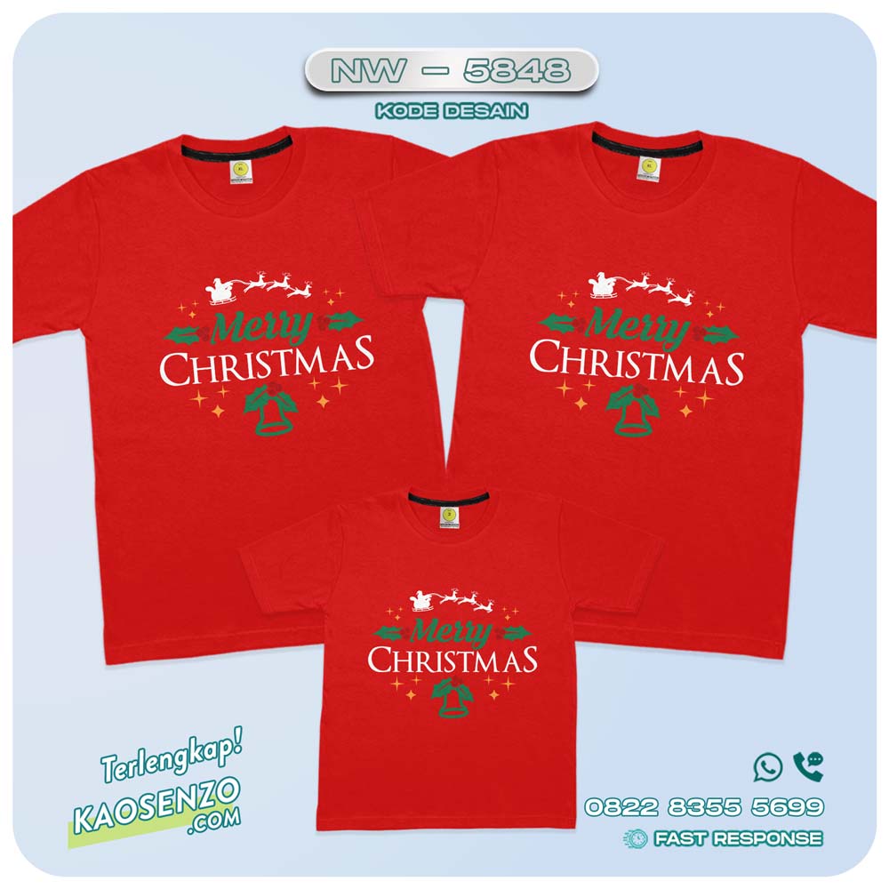 Baju Kaos Couple Keluarga Natal | Kaos Family Custom Christmas | Kaos Natal - NW 5848