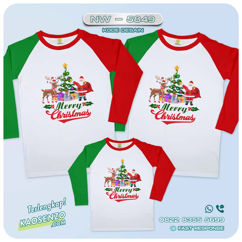 Baju Kaos Couple Keluarga Natal | Kaos Family Custom Christmas | Kaos Natal - NW 5849