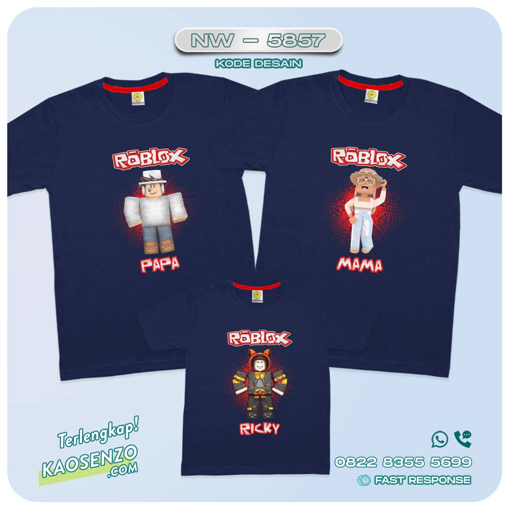 Baju Kaos Couple Keluarga Roblox | Kaos Family Custom | Kaos Roblox - NW 5857