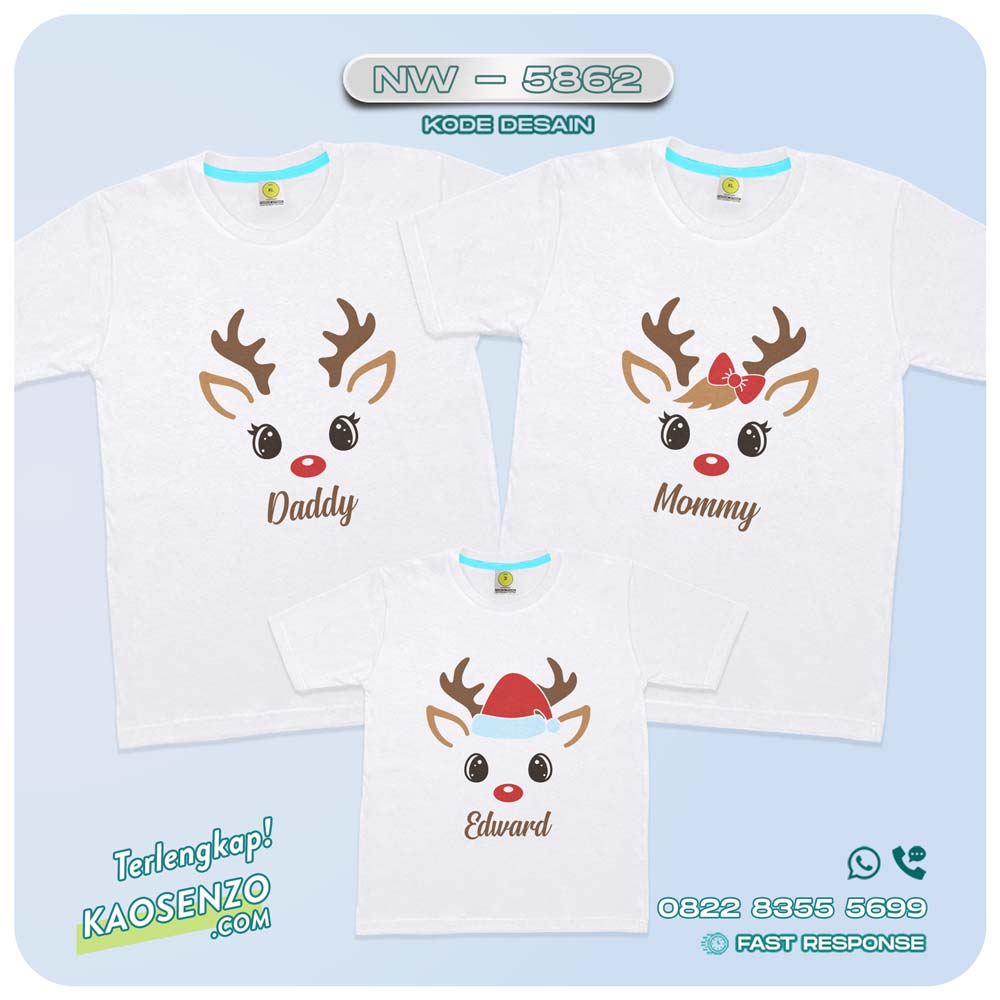 Baju Kaos Couple Keluarga Natal | Kaos Family Custom Christmas | Kaos Natal - NW 5862