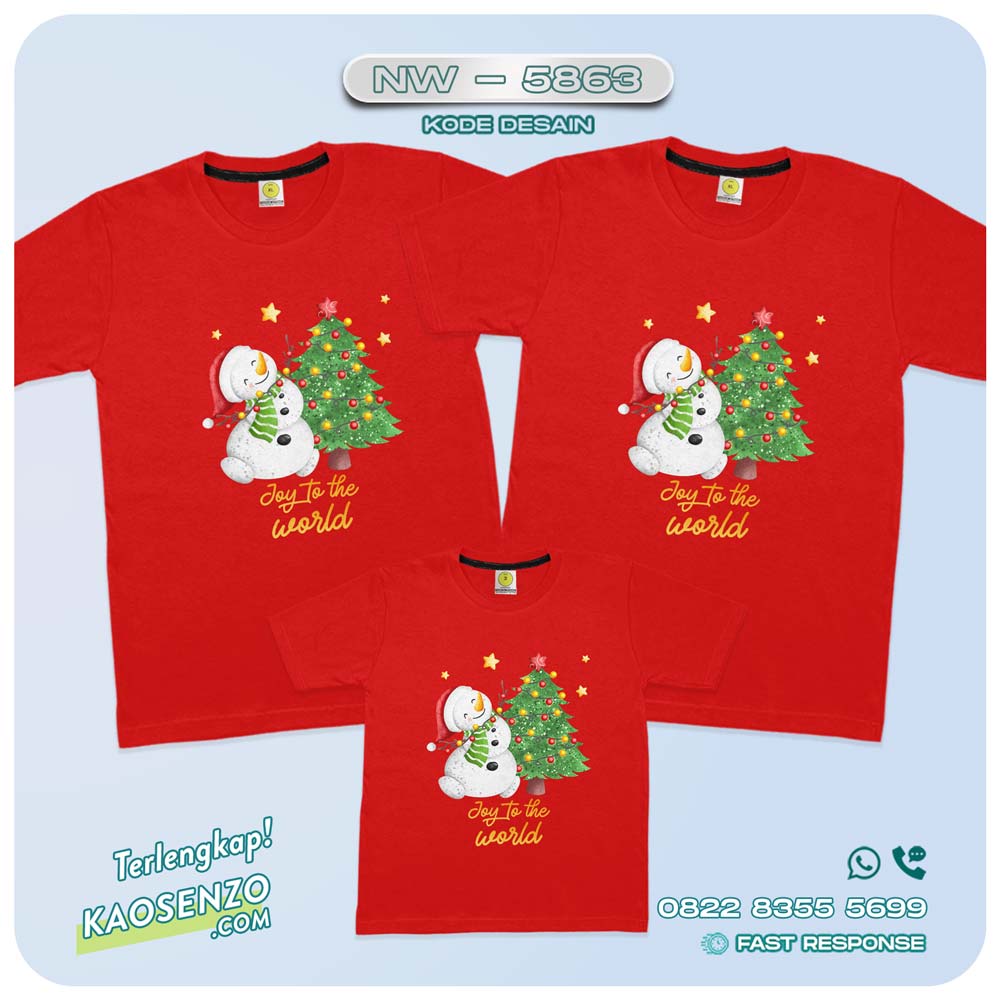 Baju Kaos Couple Keluarga Natal | Kaos Family Custom Christmas | Kaos Natal - NW 5863