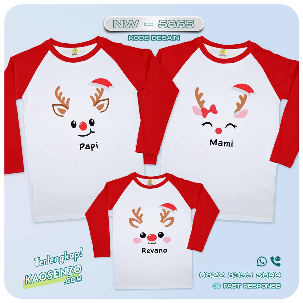 Baju Kaos Couple Keluarga Natal | Kaos Family Custom Christmas | Kaos Natal - NW 5865