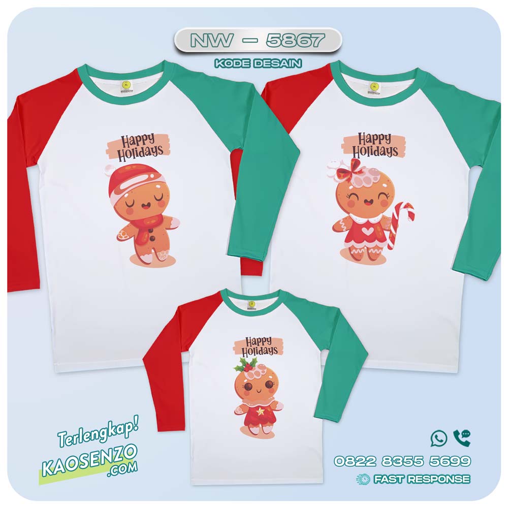 Baju Kaos Couple Keluarga Natal | Kaos Family Custom Christmas | Kaos Natal - NW 5867