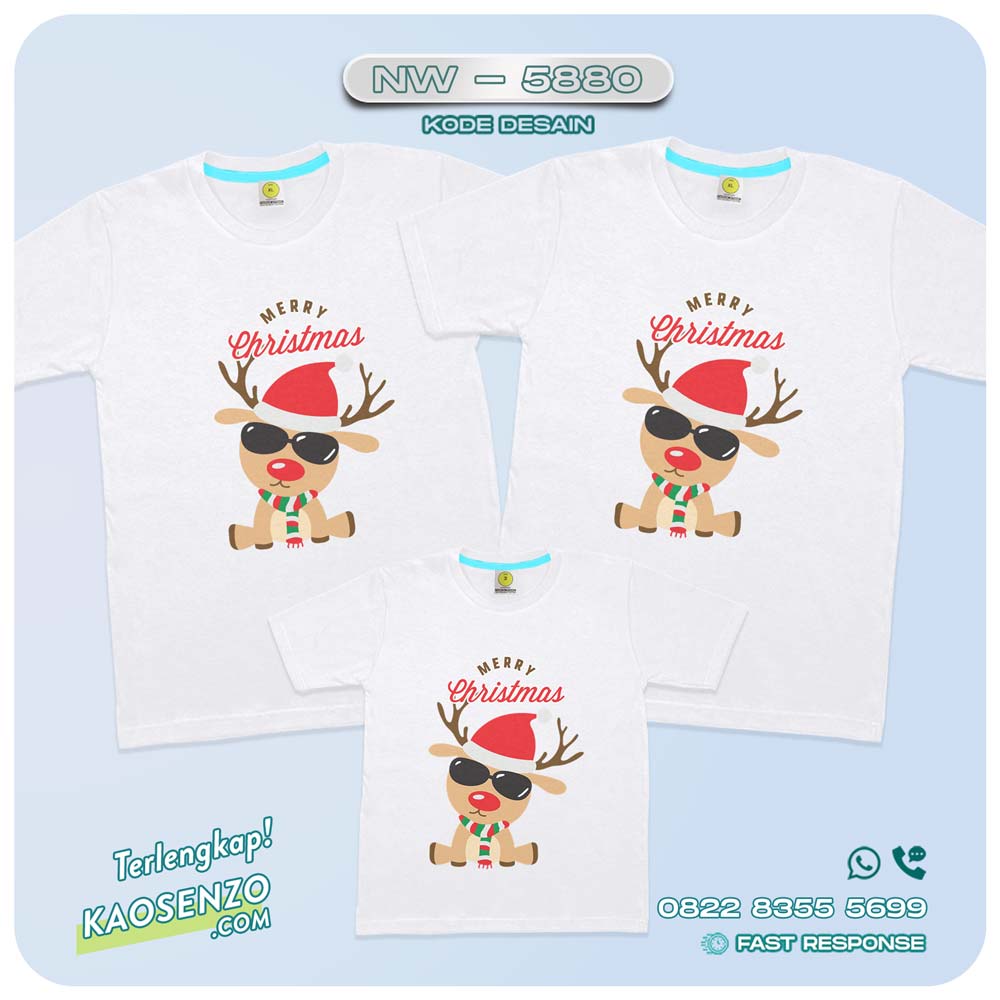 Baju Kaos Couple Keluarga Natal | Kaos Family Custom Christmas | Kaos Natal - NW 5880