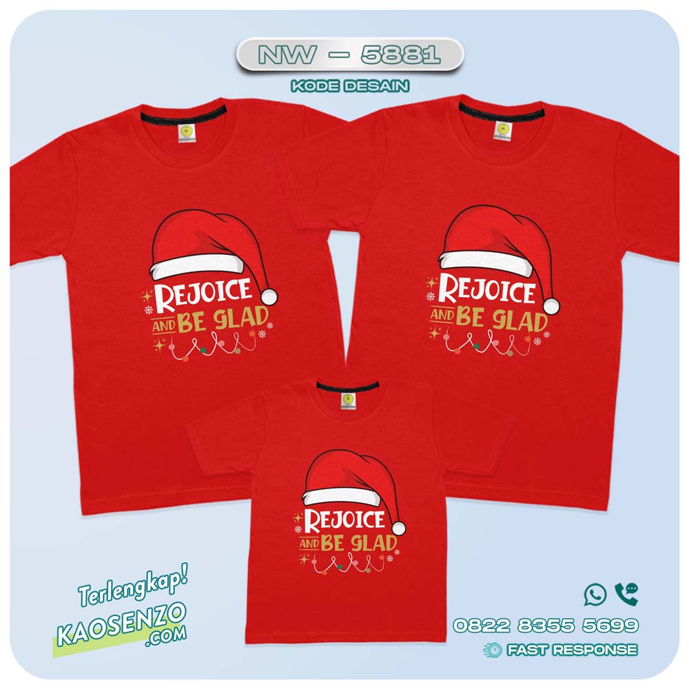 Baju Kaos Couple Keluarga Natal | Kaos Family Custom Christmas | Kaos Natal - NW 5881