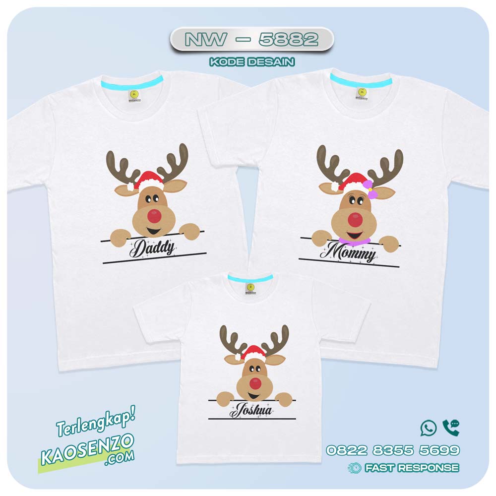 Baju Kaos Couple Keluarga Natal | Kaos Family Custom Christmas | Kaos Natal - NW 5882