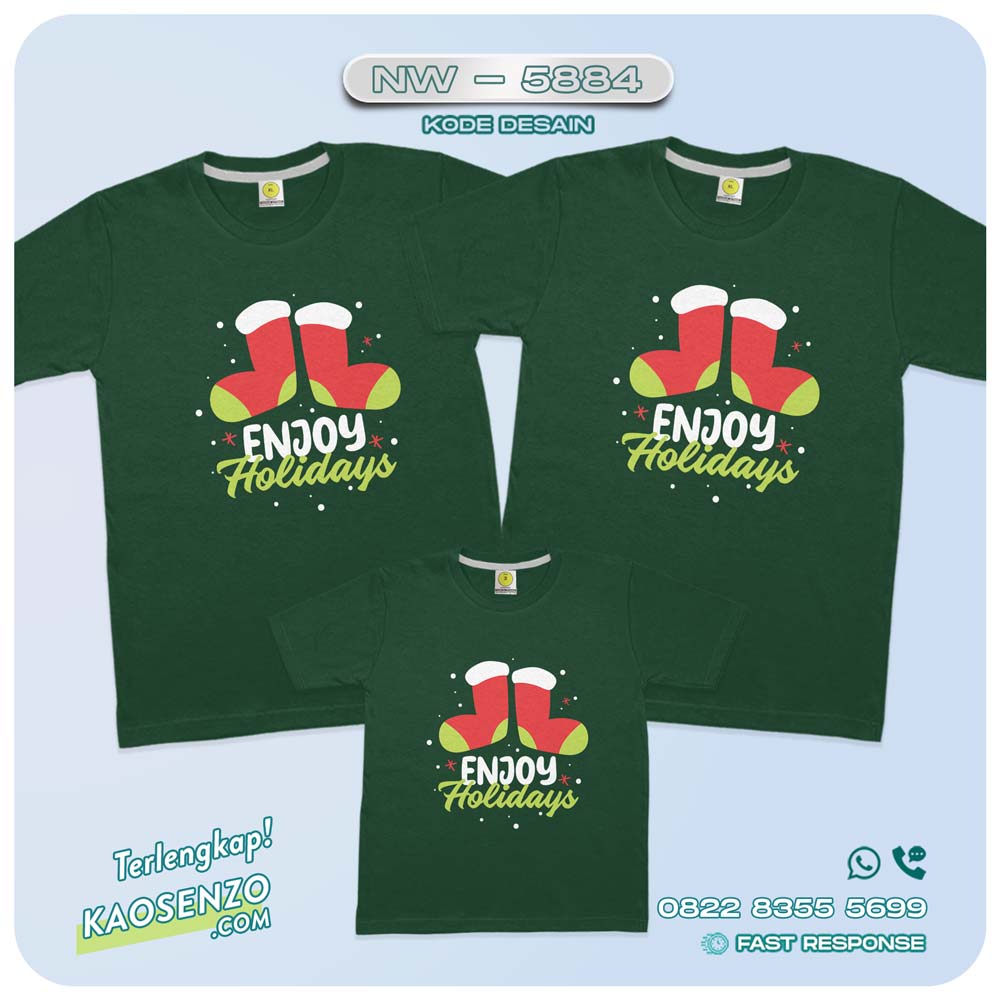 Baju Kaos Couple Keluarga Natal | Kaos Family Custom Christmas | Kaos Natal - NW 5884