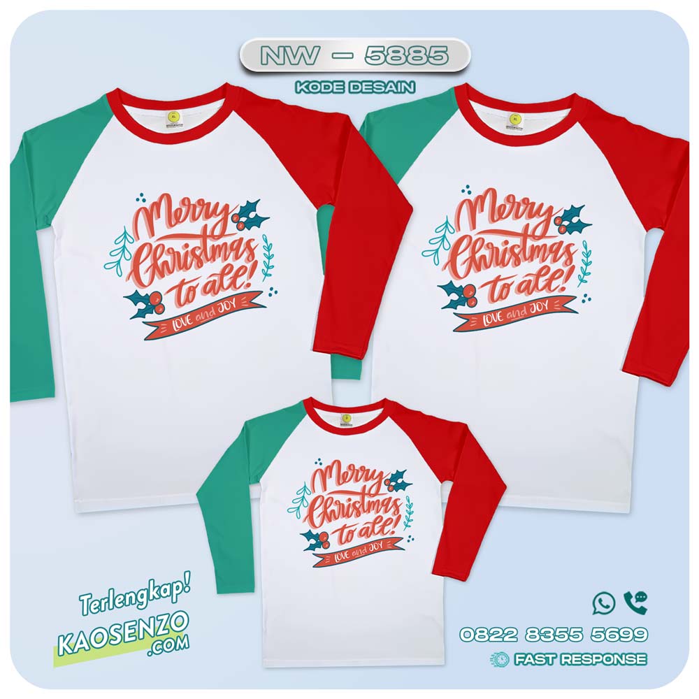 Baju Kaos Couple Keluarga Natal | Kaos Family Custom Christmas | Kaos Natal - NW 5885