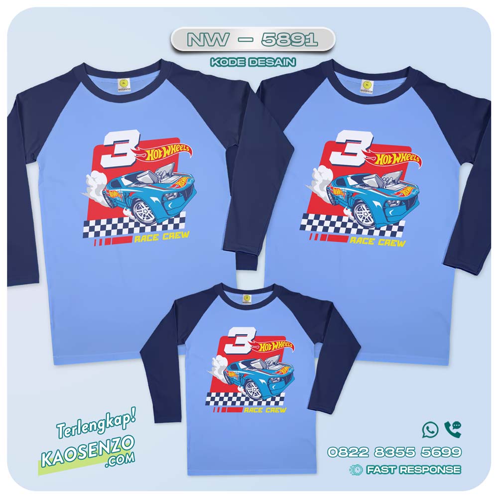 Baju Kaos Couple Keluarga Hotwheels | Kaos Family Custom Hotwheels | Kaos Ultah Anak | Kaos Hotwheels - NW 5891