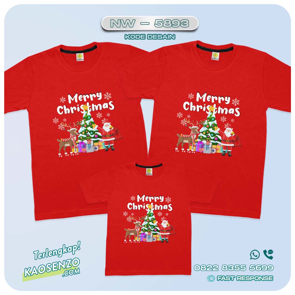 Baju Kaos Couple Keluarga Natal | Kaos Family Custom Christmas | Kaos Natal - NW 5893