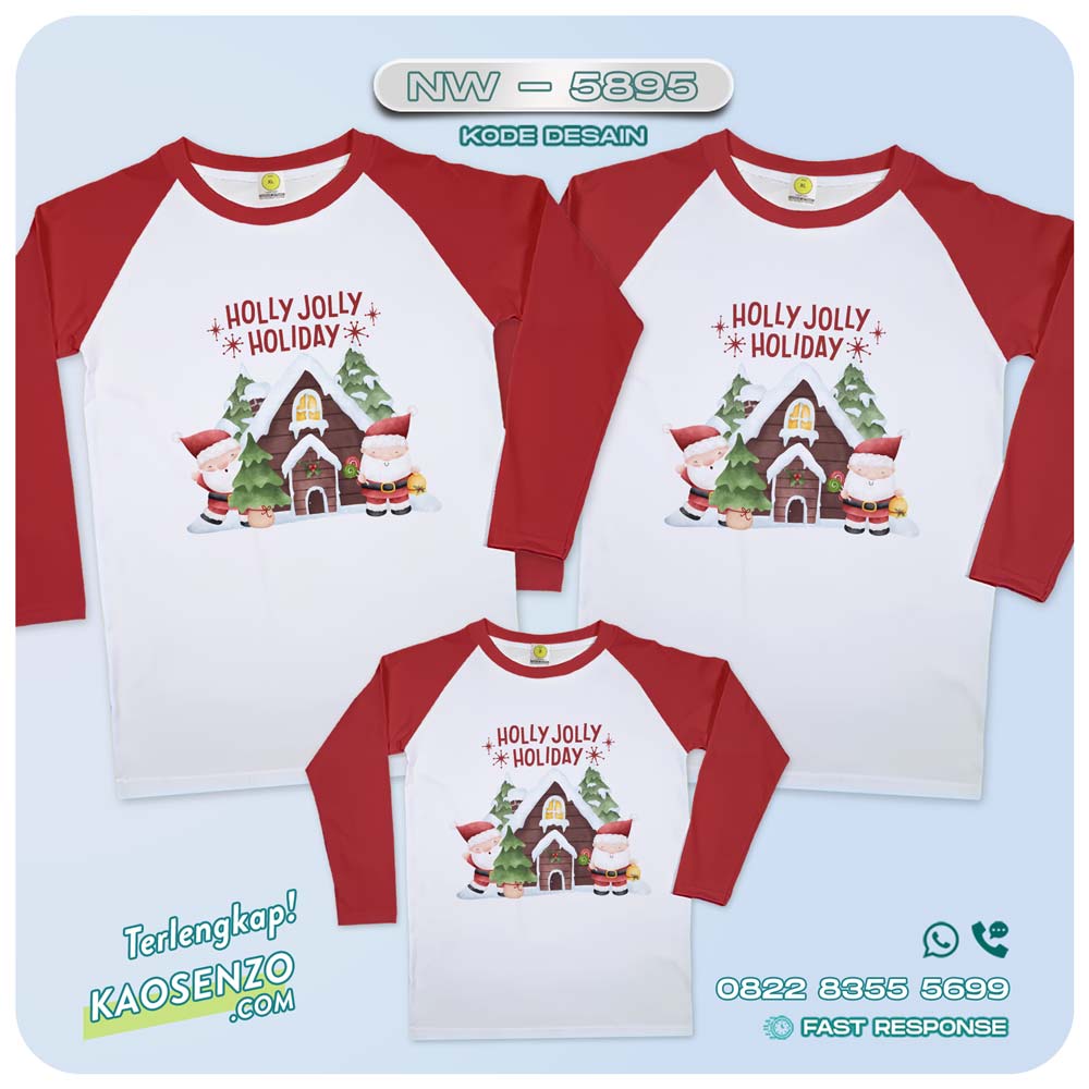 Baju Kaos Couple Keluarga Natal | Kaos Family Custom Christmas | Kaos Natal - NW 5895