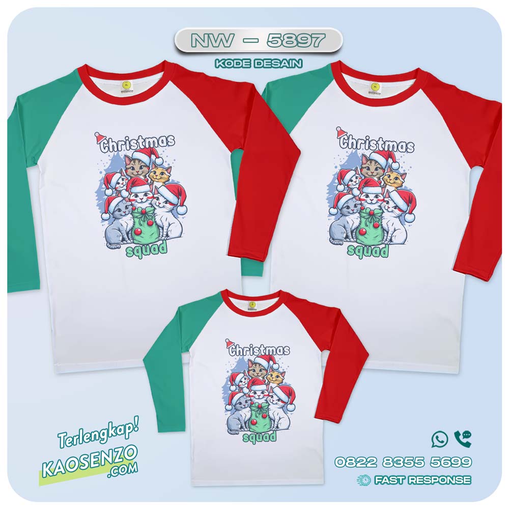 Baju Kaos Couple Keluarga Natal | Kaos Family Custom Christmas | Kaos Natal - NW 5897