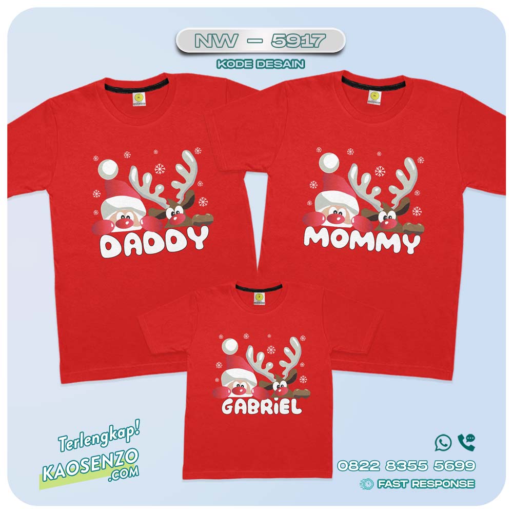 Baju Kaos Couple Keluarga Natal | Kaos Family Custom Christmas | Kaos Natal - NW 5917