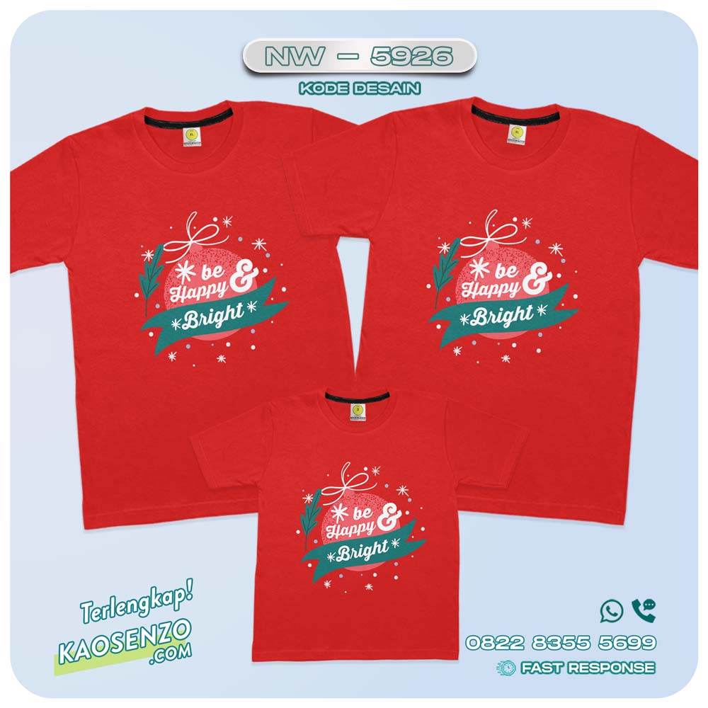 Baju Kaos Couple Keluarga Natal | Kaos Family Custom Christmas | Kaos Natal - NW 5926