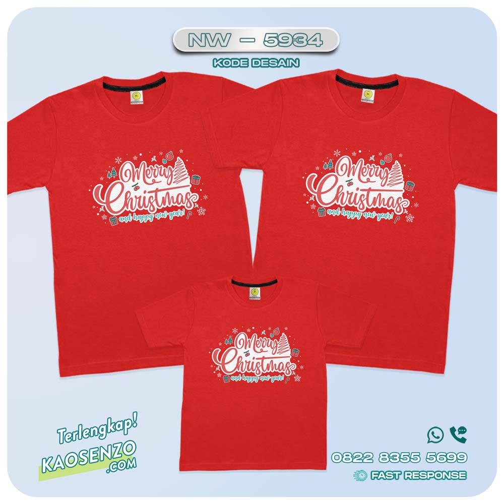 Baju Kaos Couple Keluarga Natal | Kaos Family Custom Christmas | Kaos Natal - NW 5934