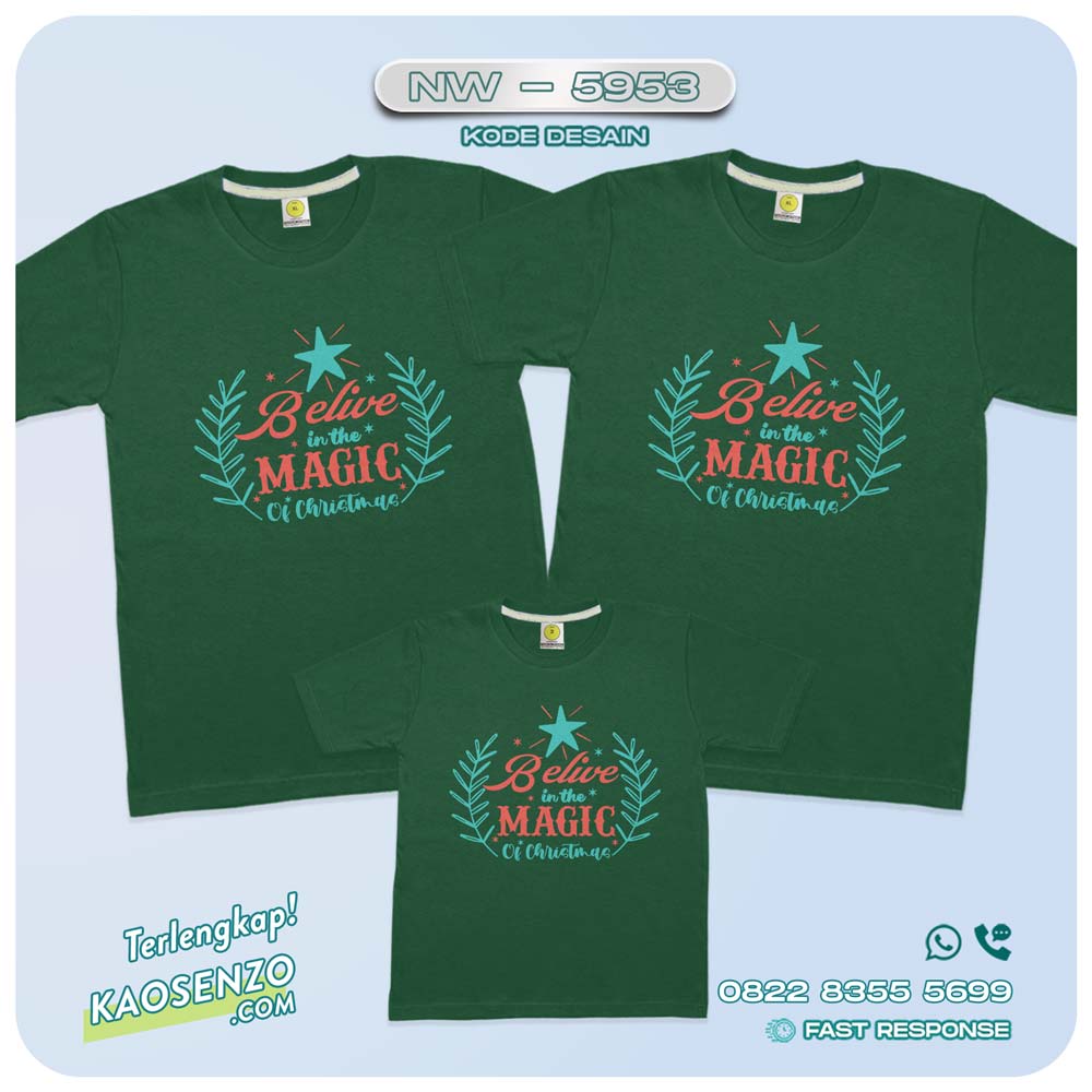 Baju Kaos Couple Keluarga Natal | Kaos Family Custom Christmas | Kaos Natal - NW 5953