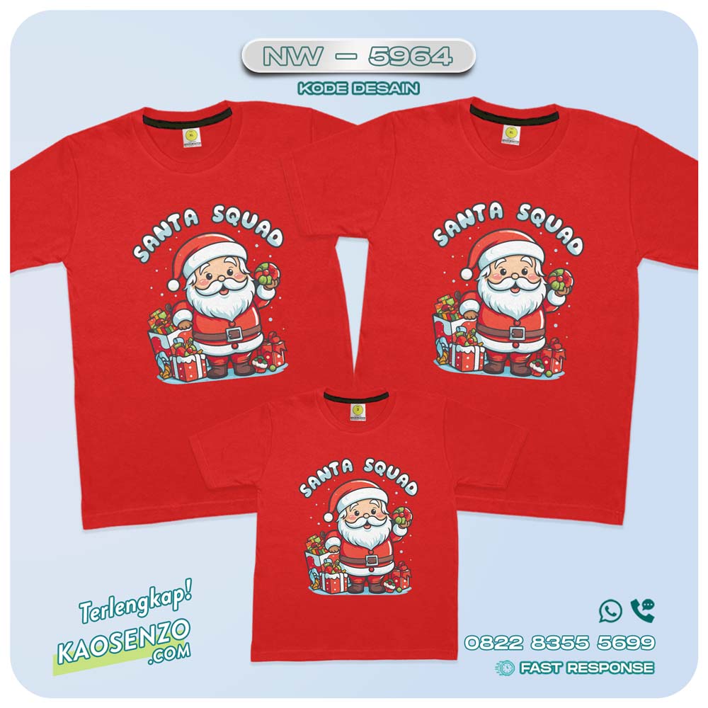 Baju Kaos Couple Keluarga Natal | Kaos Family Custom Christmas | Kaos Natal - NW 5964