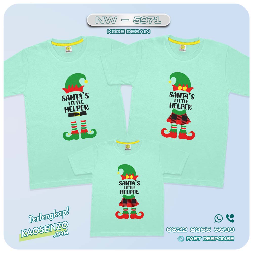 Baju Kaos Couple Keluarga Natal | Kaos Family Custom Christmas | Kaos Natal - NW 5971