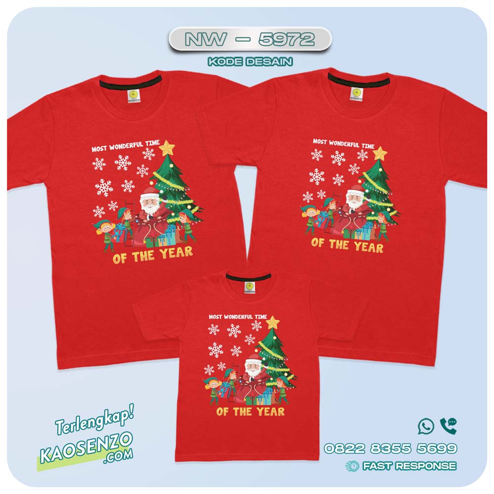 Baju Kaos Couple Keluarga Natal | Kaos Family Custom Christmas | Kaos Natal - NW 5972