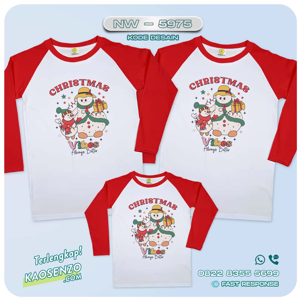 Baju Kaos Couple Keluarga Natal | Kaos Family Custom Christmas | Kaos Natal - NW 5975