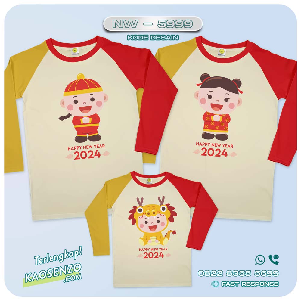 Baju Kaos Couple Keluarga Imlek | Kaos Family Custom Chinese New Year | Kaos Imlek - NW 5999