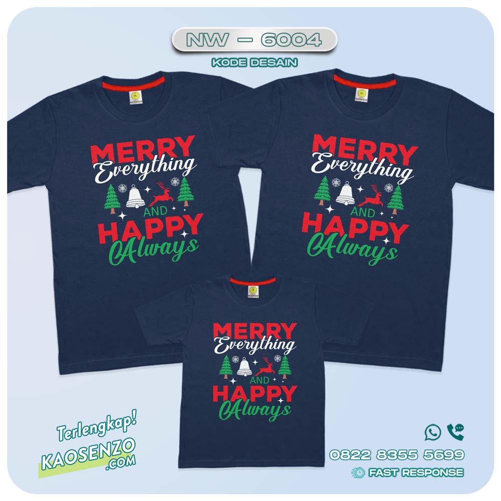 Baju Kaos Couple Keluarga Natal | Kaos Family Custom Christmas | Kaos Natal - NW 6004