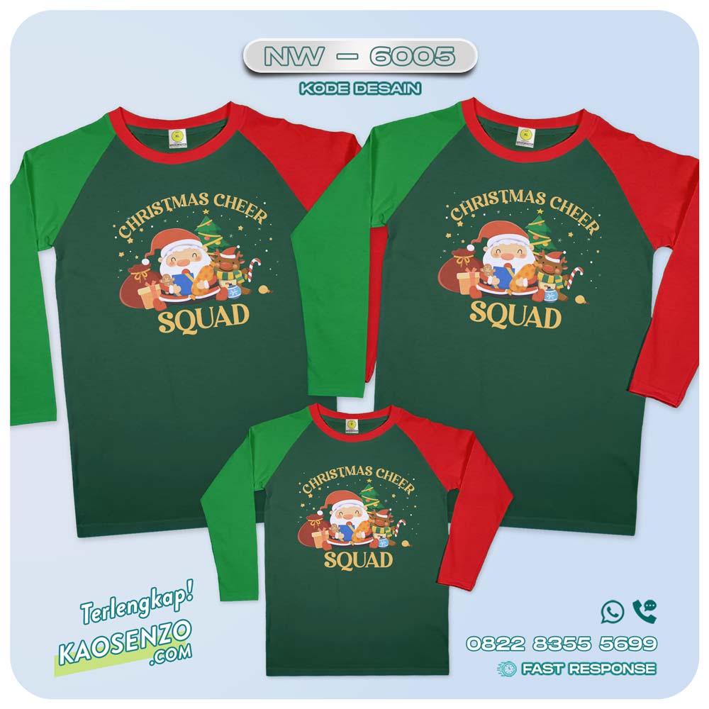 Baju Kaos Couple Keluarga Natal | Kaos Family Custom Christmas | Kaos Natal - NW 6005