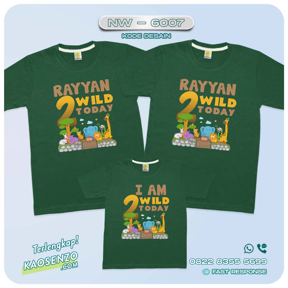 Baju Kaos Couple Keluarga Animal Zoo | Kaos Ultah Anak | Kaos Animal Zoo - NW 6007