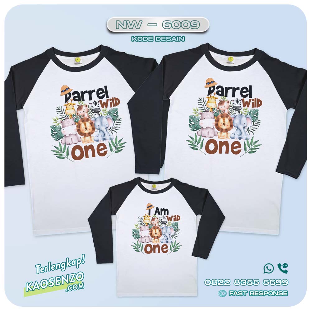 Baju Kaos Couple Keluarga Animal Zoo | Kaos Ultah Anak | Kaos Animal Zoo & Jungle NW 6009